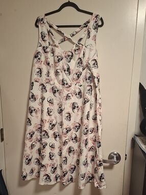 Vintage Torrid Women's White Skull Print Strappydress Size 20